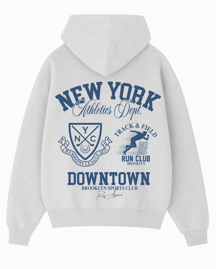 New York Downtown Hoodie Adult Ash Grey