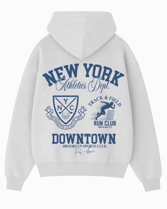 New York Downtown Hoodie Adult Ash Grey