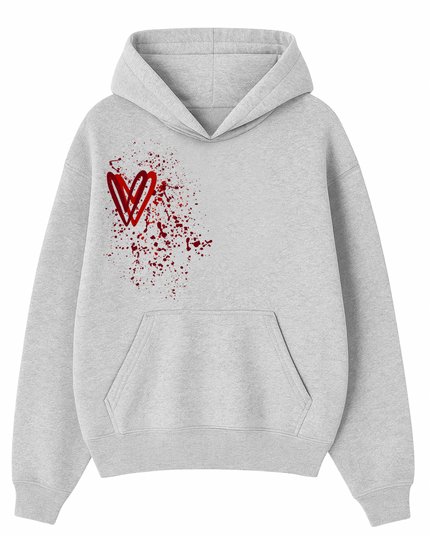Red Heart Printed Hoodie Adults