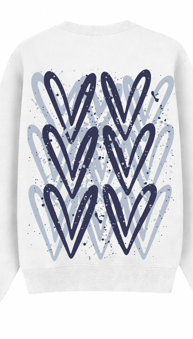 Navy Heart Printed Sweatshirt – additional view