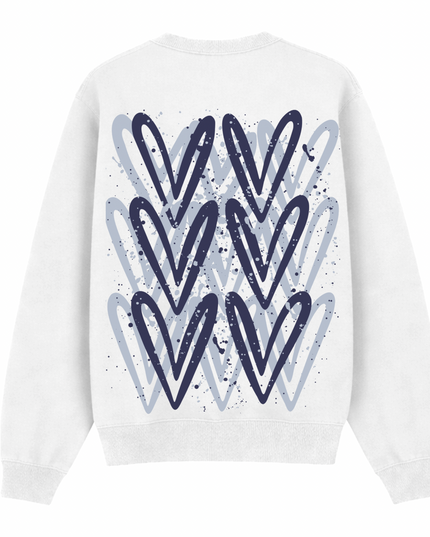 Navy Heart Printed Sweatshirt Kids