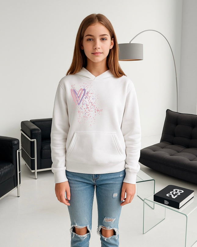Dark Pastel Heart Printed Hoodie