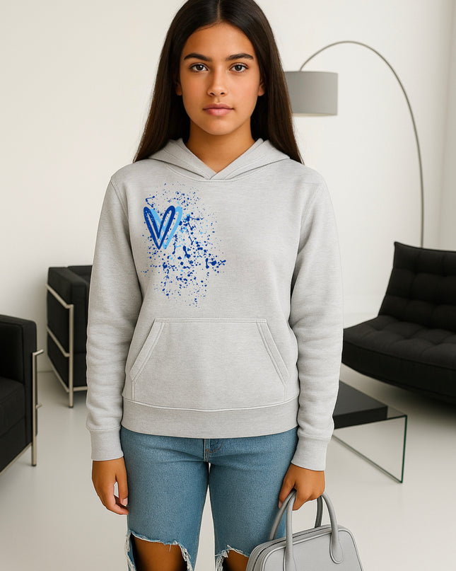 Royal Blue Heart Printed Hoodie