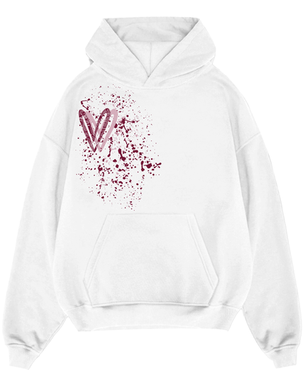 Burgundy Paisley Heart Printed  Hoodie Kids