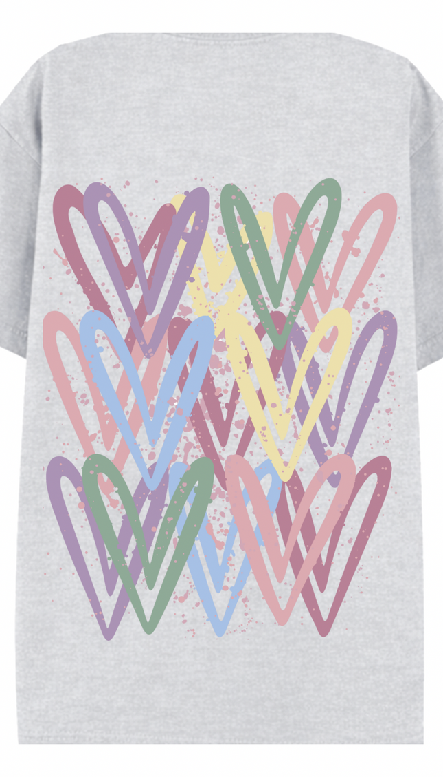 Dark Pastel Heart Printed T-shirt – image 9