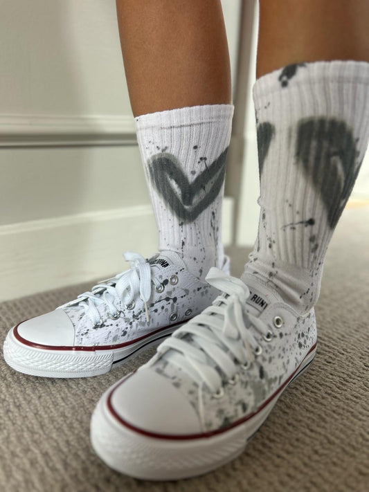 Miss Runway Spray Painted Socks