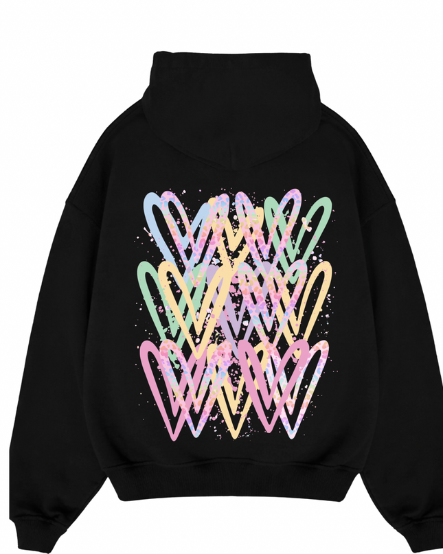 Pastel Leopard Print Heart Printed  Hoodie Kids