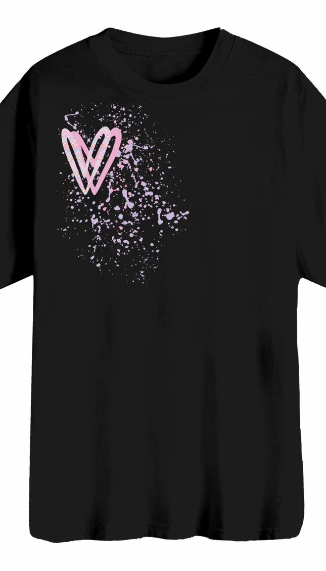 Pastel Zig Zag Heart Printed T-shirt – image 8