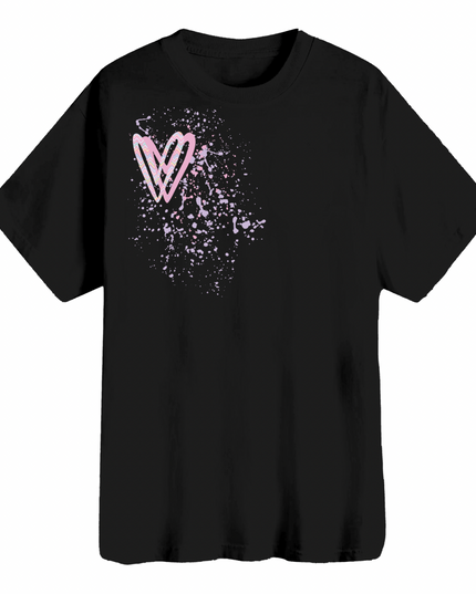 Pastel Zig Zag Heart Printed T-shirt Adult