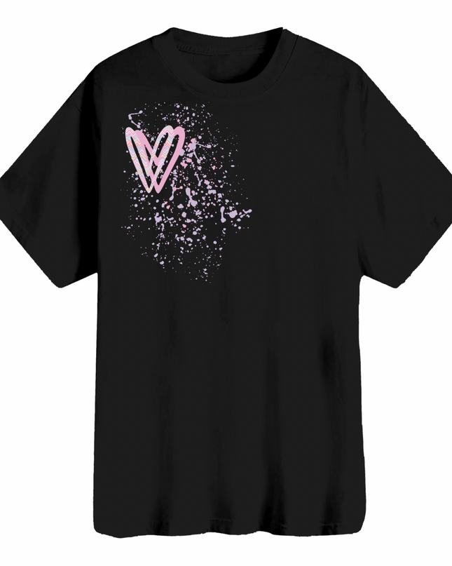 Pastel Zig Zag Heart Printed T-shirt Adult