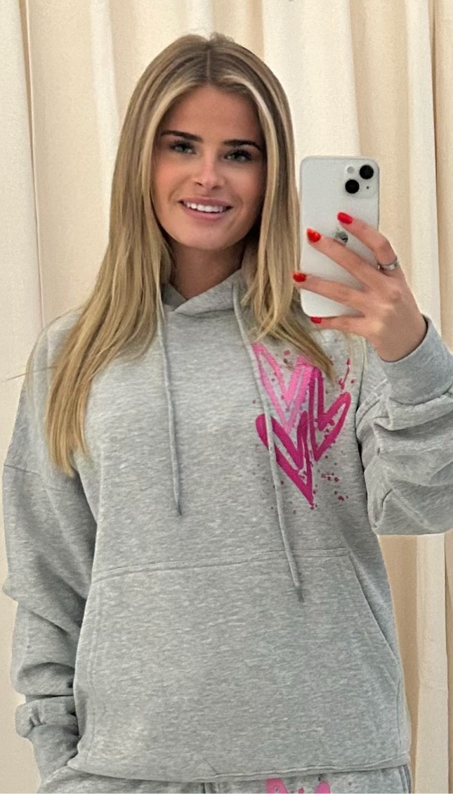 Miss Runway Pink Heart Printed Hoodie – image 5