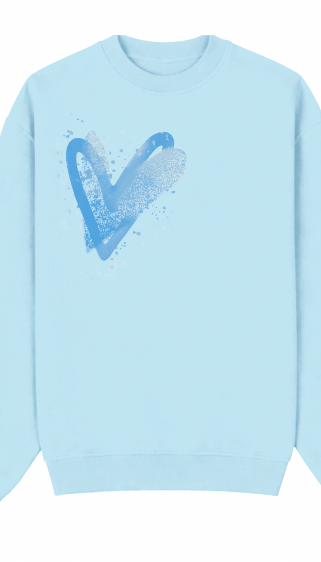 Blue Scatter Heart Printed Sweatshirt by Miss Runway – image 2