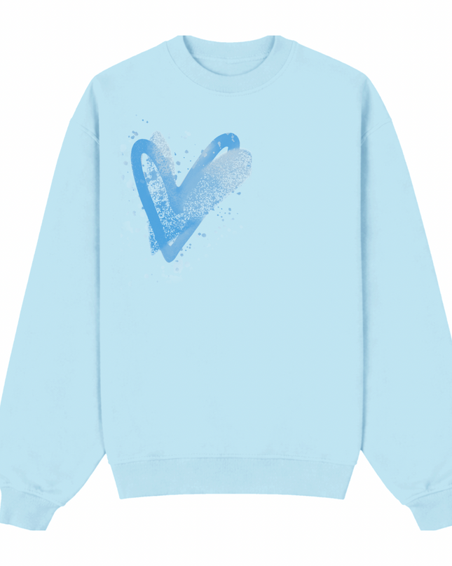 Blue Scatter Heart Printed Sweatshirt Kids