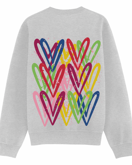 Dark Multicoloured Heart Printed Sweatshirt Kids