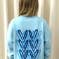 Royal Blue Heart Graffiti Sweatshirt Blue