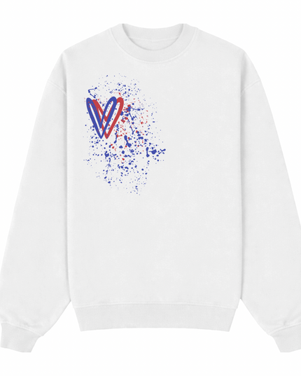 Red/Royal Blue Heart Printed Sweatshirt Kids
