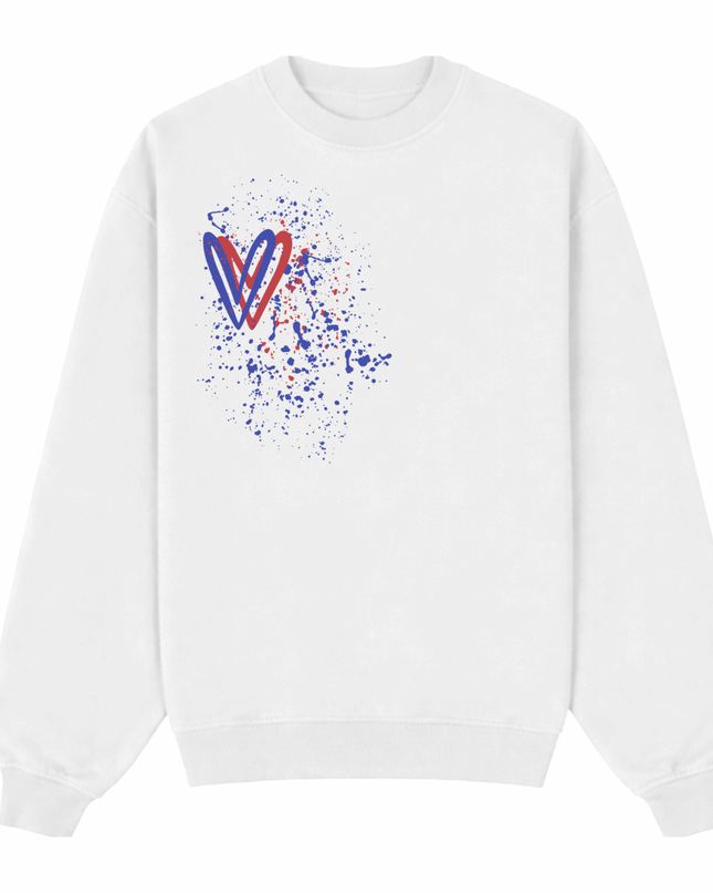 Red/Royal Blue Heart Printed Sweatshirt Kids