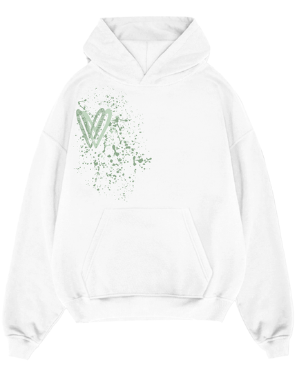 Sage Green Paisley Heart Printed Hoodie Adults