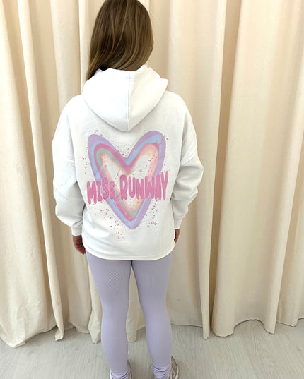 Miss Runway pastel Heart Printed Hoodie & Leggings Adults