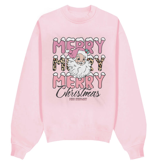 Merry Christmas Sweatshirt Pink