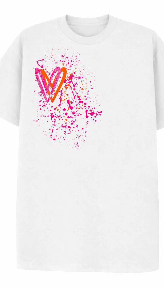 Neon Paisley Heart Printed T-shirt by Miss Runway – image 2
