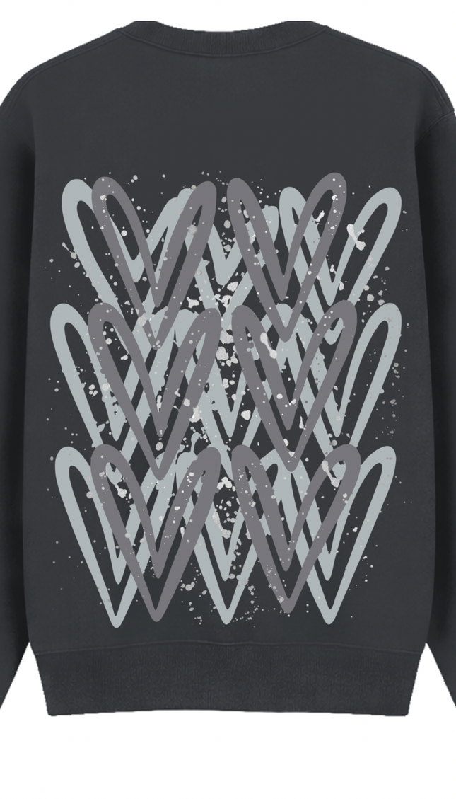 Grey Heart Printed Sweatshirt – image 11
