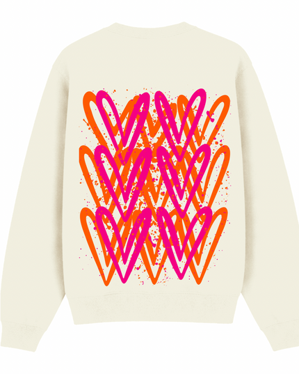 Neon Heart Printed Sweatshirt Kids