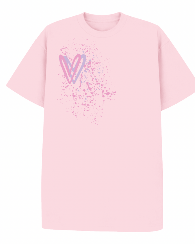 Pastel Heart Printed T-shirt Adult