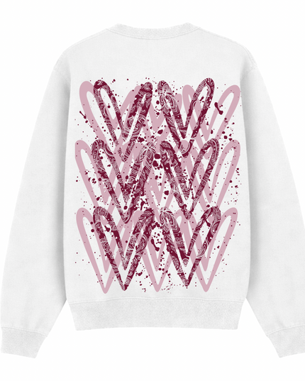 Burgundy Paisley Heart Printed Sweatshirt Adults