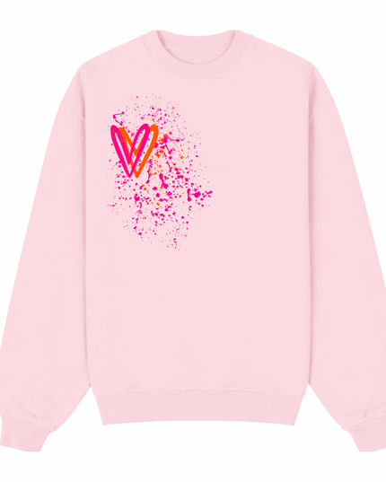Neon Heart Printed Sweatshirt Kids