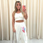 Multicoloured Heart Graffiti Cargo Co ord White