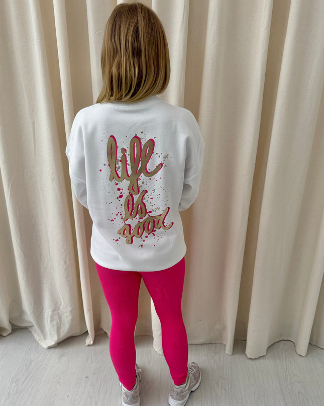 Life Is Good Printed Sweatshirt & Leggings Adults