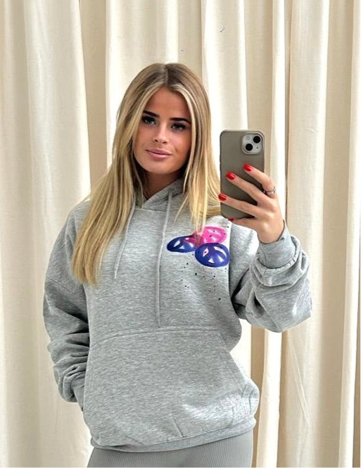 Peace + Love Printed Hoodie Adults