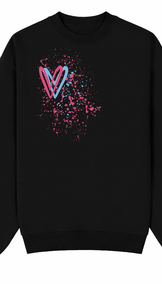 Multicoloured Heart Printed Sweatshirt by Miss Runway – image 2