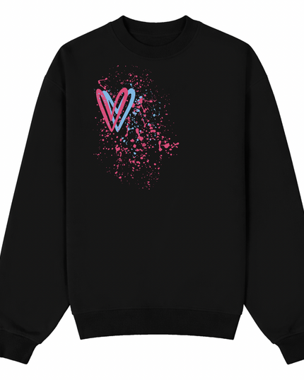 Multicoloured Heart Printed Sweatshirt Adults