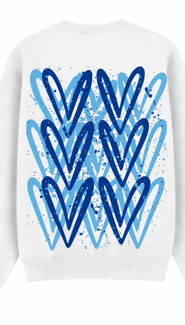 Royal Blue Heart Printed Sweatshirt – additional view
