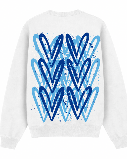 Royal Blue Heart Printed Sweatshirt Adults
