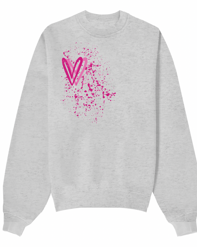 Hot Pink Heart Printed Sweatshirt Kids