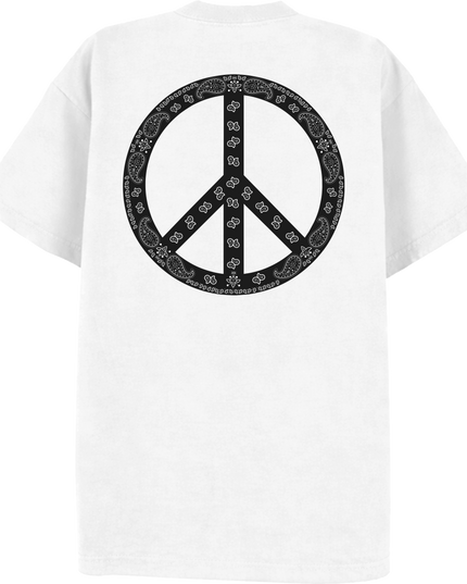 Paisley Peace T Shirt Royal Black