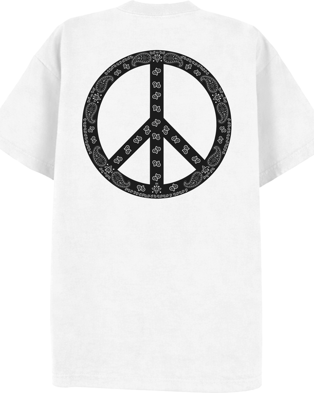 Paisley Peace T Shirt Royal Black