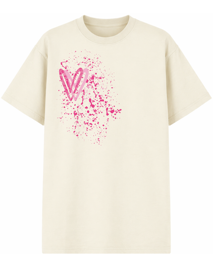 Hot Pink Paisley Heart Printed T-shirt Kids