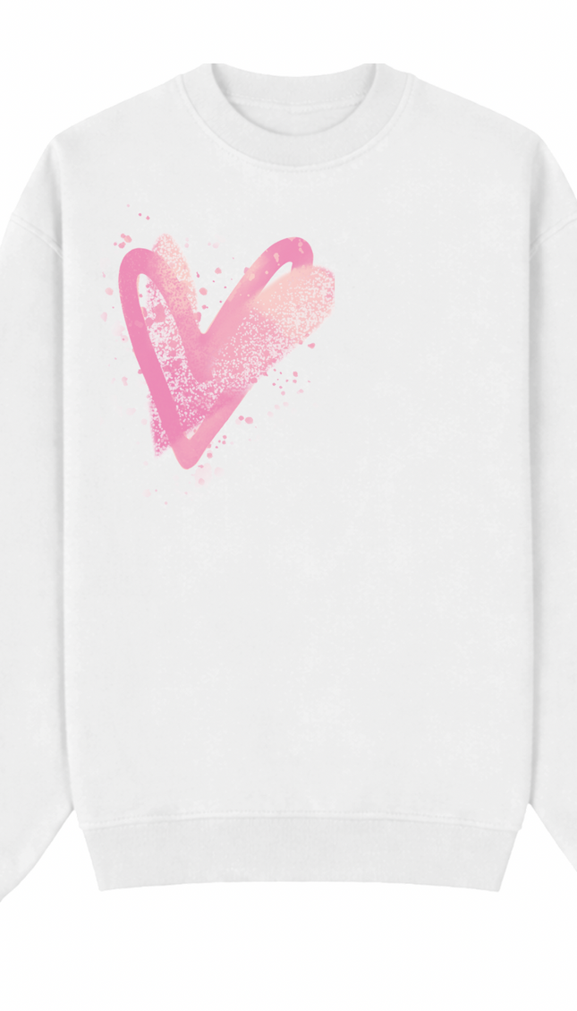 Pink Scatter Heart Printed Sweatshirt – image 4