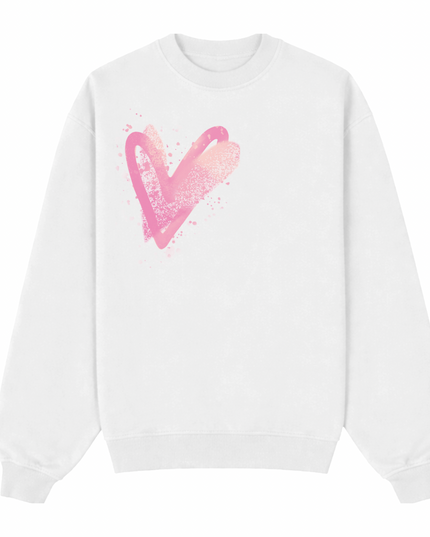 Pink Scatter Heart Printed Sweatshirt Adults