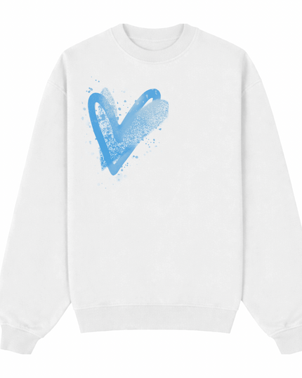 Blue Scatter Heart Printed Sweatshirt Adults
