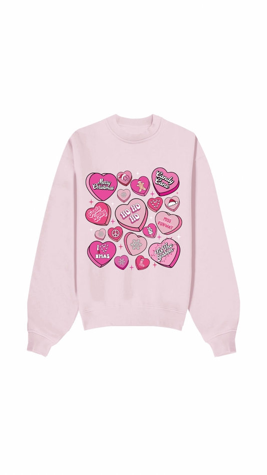 Love Heart Sweatshirt Pink