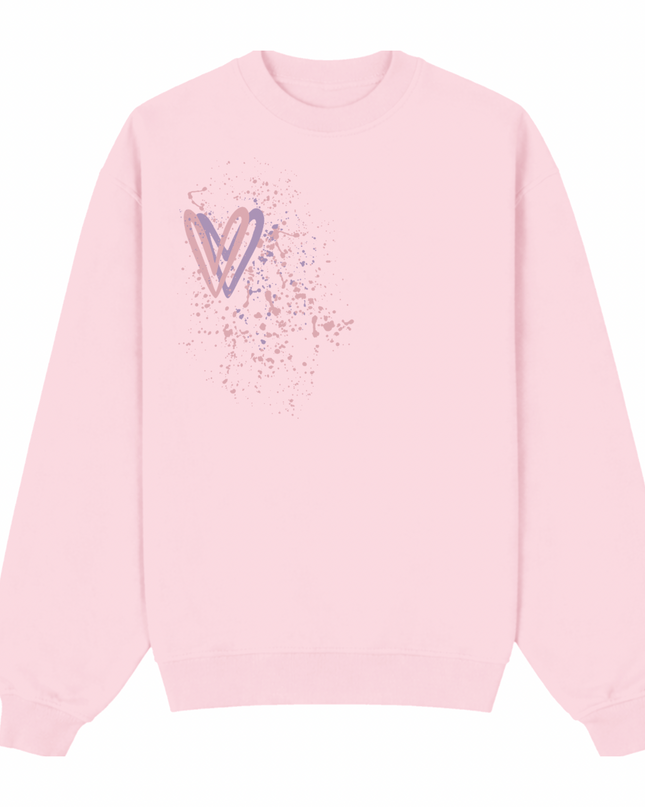 Dark Pastel Heart Printed Sweatshirt Kids