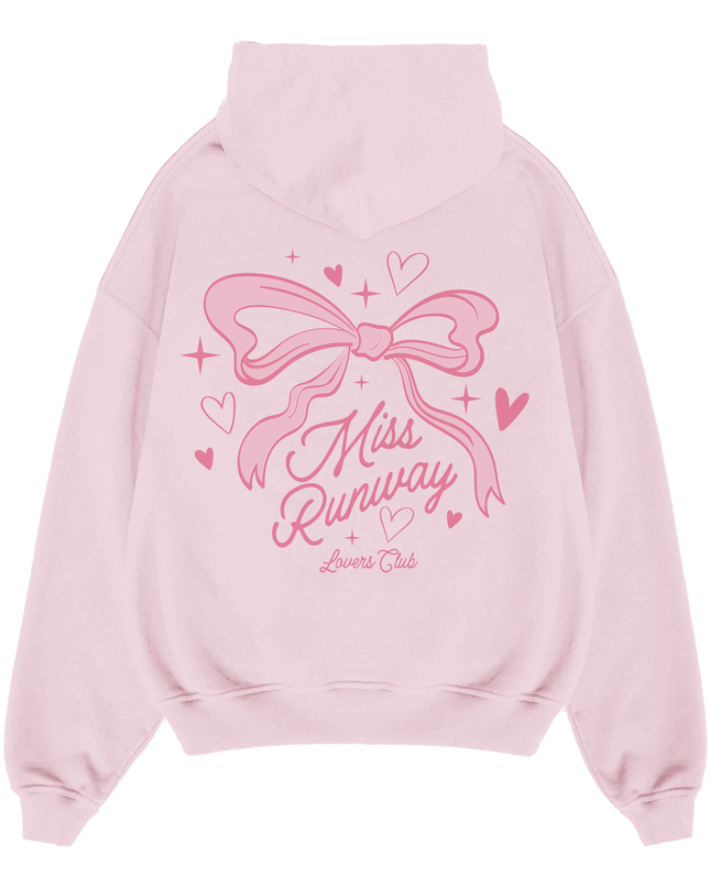 Miss Runway Pink Bow Lovers Club Hoodie Pink