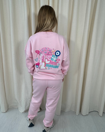 Miss Runway Sweatshirt Tracksuit Kids Pink