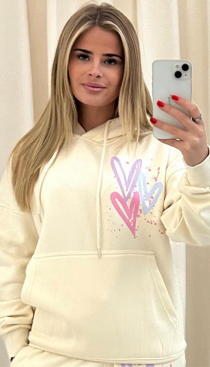 Miss Runway Pastel Heart Printed Hoodie – adult printed hoodie by Miss Runway