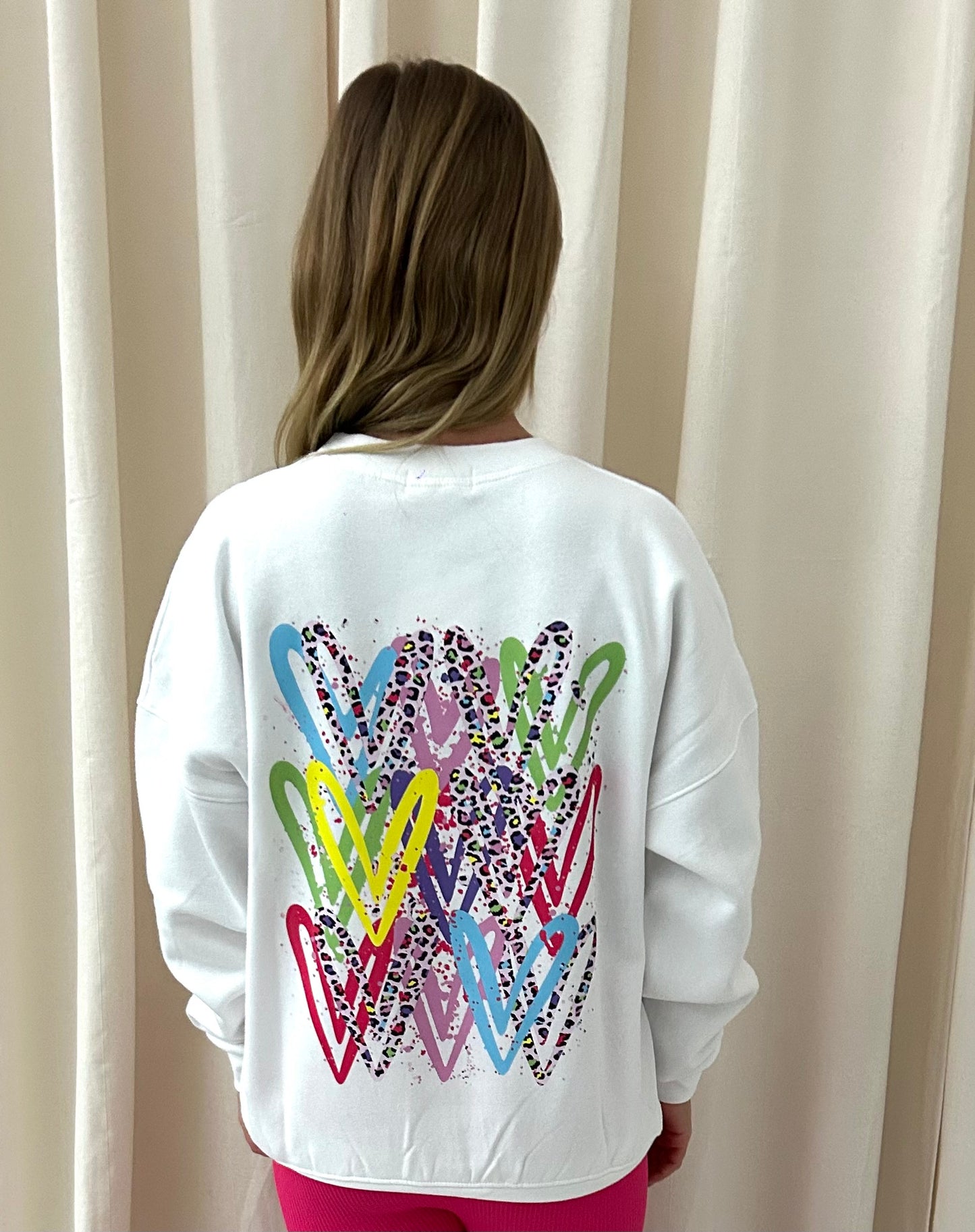 Multicoloured Leopard Print Sweatshirt White